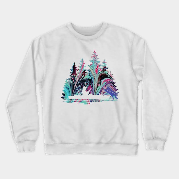 Abstract Silhouette of a Kayak Fisherman Crewneck Sweatshirt by SAMMO